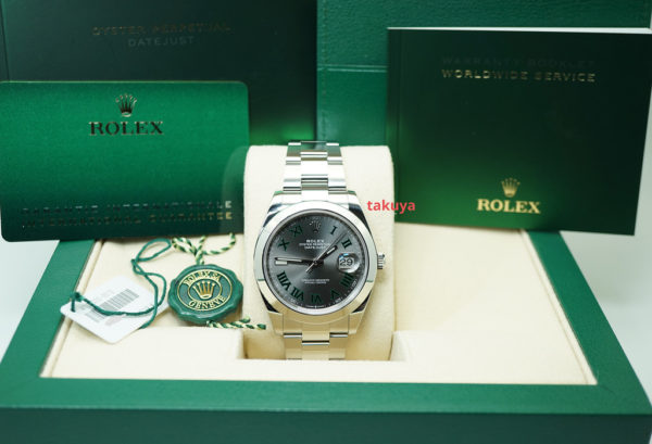 Rolex 126300 DATEJUST 41 WIMBLEDON DIAL OYSTER BAND 2021 WARRANTY FULL SET - Image 2
