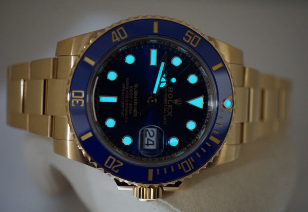 Rolex 116618LB SUBMARINER YELLOW GOLD SUNBURST BLUE DIAL 2020 WARRANTY FULL SET - Image 11
