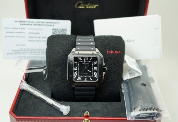 BRAND NEW Cartier SANTOS DE CARTIER LARGE MODEL BLACK ADLC AUTOMATIC 2021 FULL SET - Image 2