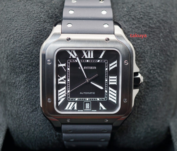 BRAND NEW Cartier SANTOS DE CARTIER LARGE MODEL BLACK ADLC AUTOMATIC 2021 FULL SET