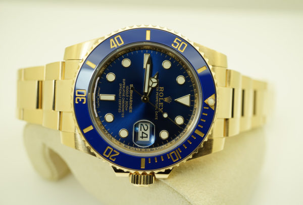 Rolex 116618LB SUBMARINER YELLOW GOLD SUNBURST BLUE DIAL 2020 WARRANTY FULL SET - Image 9