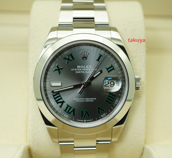 Rolex 126300 DATEJUST 41 WIMBLEDON DIAL OYSTER BAND 2021 WARRANTY FULL SET