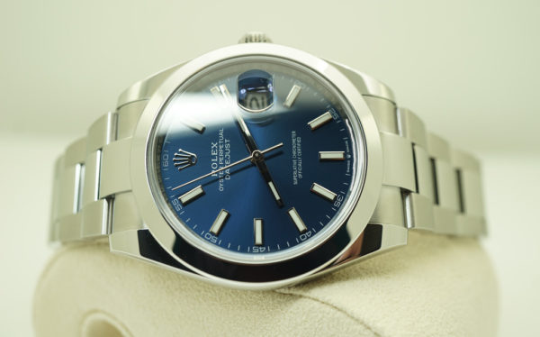 Rolex 126300 DATEJUST 41 BLUE STICK DIAL OYSTER BAND 2021 WARRANTY FULL SET - Image 10