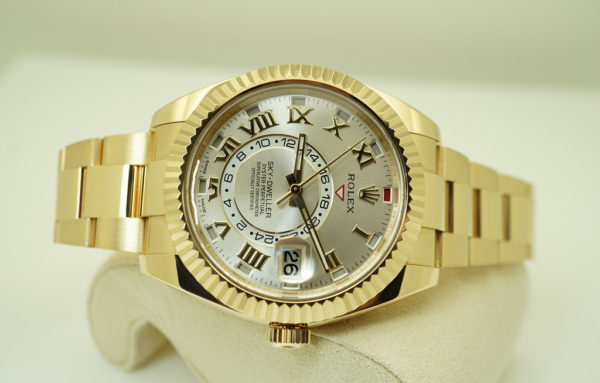 Rolex 326938 SKY-DWELLER 18K YELLOW GOLD SILVER ROMAN DIAL 2017 FULL SET - Image 9