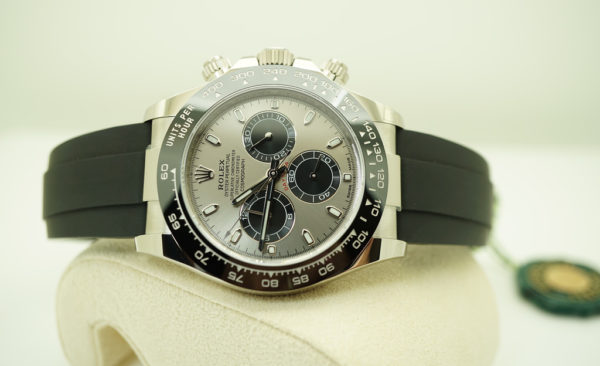 BRAND NEW Rolex 116519LN DAYTONA 18K WHITE GOLD OYSTERFLEX STEEL DIAL 2021 FULL SET - Image 8
