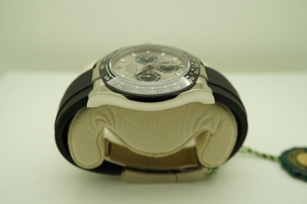 BRAND NEW Rolex 116519LN DAYTONA 18K WHITE GOLD OYSTERFLEX STEEL DIAL 2021 FULL SET - Image 4