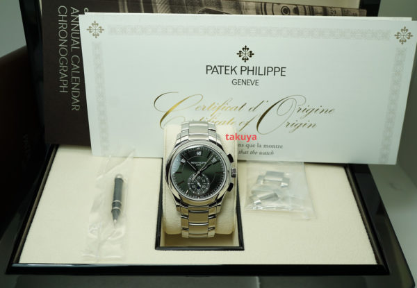 BRAND NEW Patek PHILIPPE 5905/1A ANNUAL CALENDAR CHRONOGRAPH OLIVE GREEN DIAL 2021 FULL SET - Image 2
