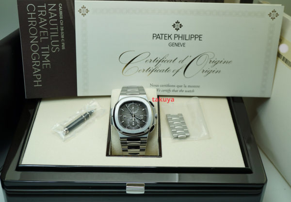 Patek PHILIPPE 5990/1A NAUTILUS CHRONOGRAPH TRAVEL TIME 2018 COMPLETE SET - Image 2