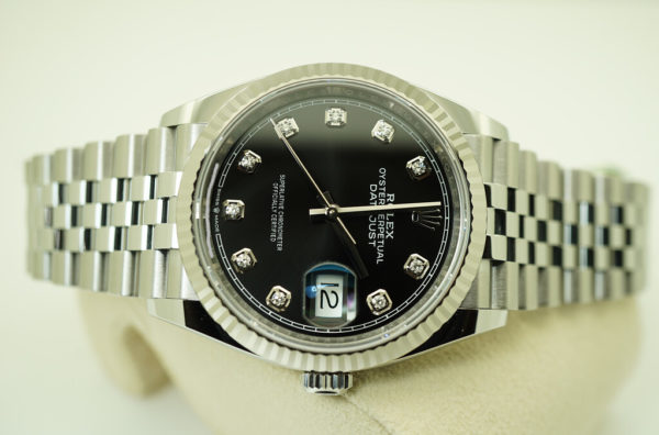 BRAND NEW Rolex 126234 DATEJUST FLUTED BEZEL BLACK DIAMOND DIAL JUBILEE 2021 FULL SET - Image 9