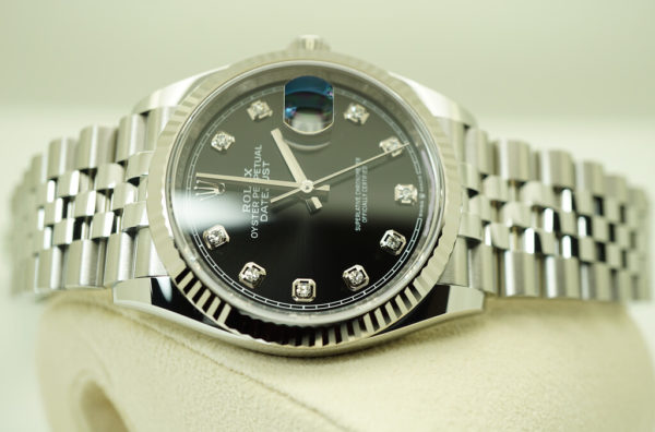 BRAND NEW Rolex 126234 DATEJUST FLUTED BEZEL BLACK DIAMOND DIAL JUBILEE 2021 FULL SET - Image 10