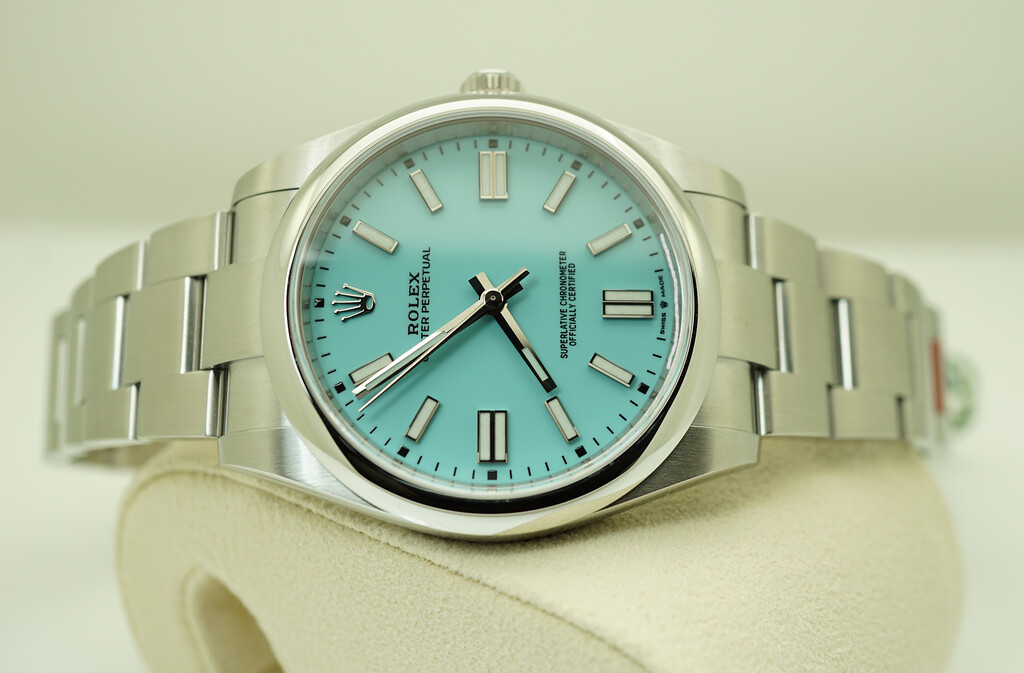 BRAND NEW Rolex 124300 OYSTER PERPETUAL 41MM TIFFANY TURQUOISE DIAL ...