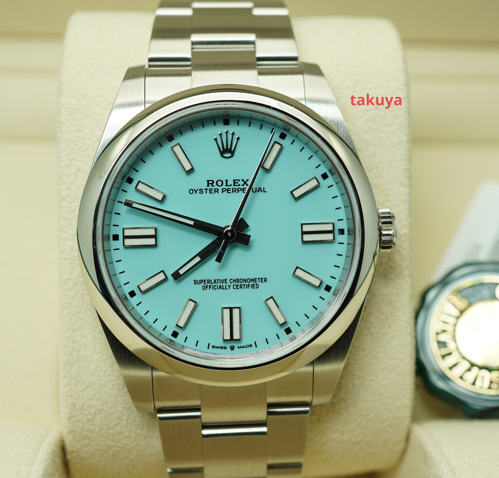 BRAND NEW Rolex 124300 OYSTER PERPETUAL 41MM TIFFANY TURQUOISE DIAL ...