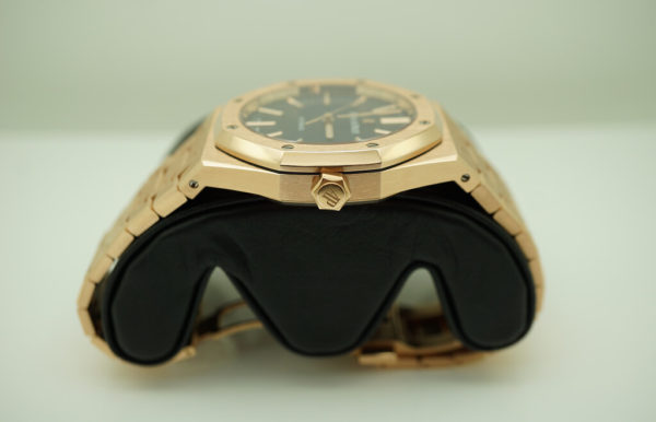 Audemars PIGUET ROYAL OAK 15400OR 18K ROSE GOLD BLUE DIAL 41MM FULL SET - Image 3