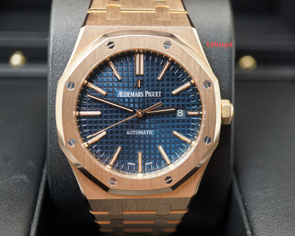 Audemars PIGUET ROYAL OAK 15400OR 18K ROSE GOLD BLUE DIAL 41MM FULL SET