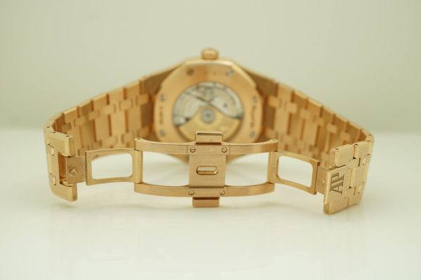 Audemars PIGUET ROYAL OAK 15400OR 18K ROSE GOLD BLUE DIAL 41MM FULL SET - Image 8