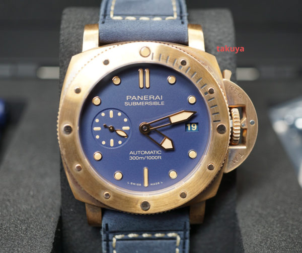 MINT Panerai PAM 1074 SUBMERSIBLE BRONZO BLU ABISSO 42MM 2022 WARRANTY FULL SET