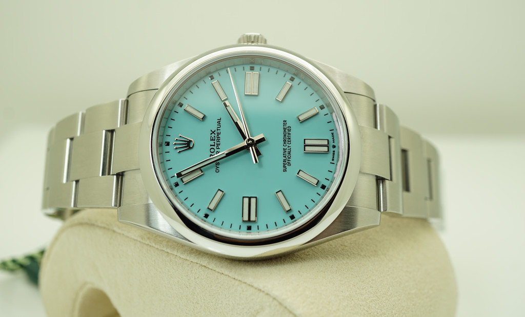 Rolex 124300 OYSTER PERPETUAL 41MM TIFFANY TURQUOISE DIAL 2021 FULL SET ...