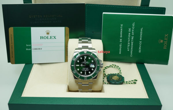 Rolex 116610LV SUBMARINER HULK GREEN DIAL BEZEL 2018 WARRANTY FULL SET - Image 2