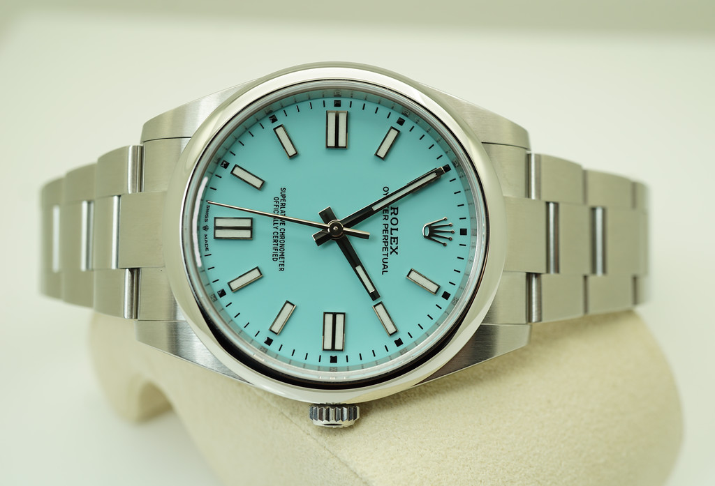 Rolex 124300 OYSTER PERPETUAL 41MM TIFFANY TURQUOISE DIAL 2021 FULL SET ...