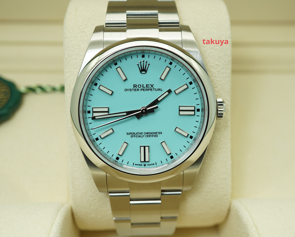 Rolex 124300 OYSTER PERPETUAL 41MM TIFFANY TURQUOISE DIAL 2021 FULL SET ...