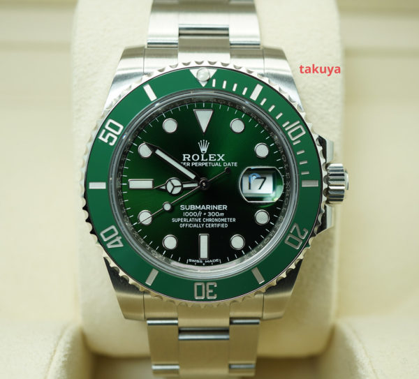 Rolex 116610LV SUBMARINER HULK GREEN DIAL BEZEL 2018 WARRANTY FULL SET
