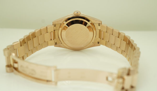 Rolex 118235 DAY-DATE PRESIDENT 18K ROSE GOLD BRONZE WAVES ARABIC DIAL FULL SET - Image 8