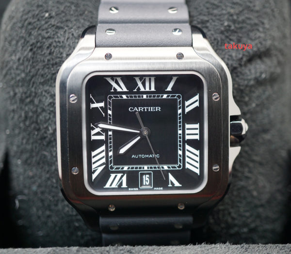 MINT Cartier SANTOS DE CARTIER LARGE MODEL BLACK ADLC AUTOMATIC 2021 FULL SET