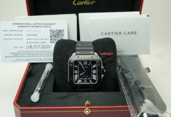 MINT Cartier SANTOS DE CARTIER LARGE MODEL BLACK ADLC AUTOMATIC 2021 FULL SET - Image 2