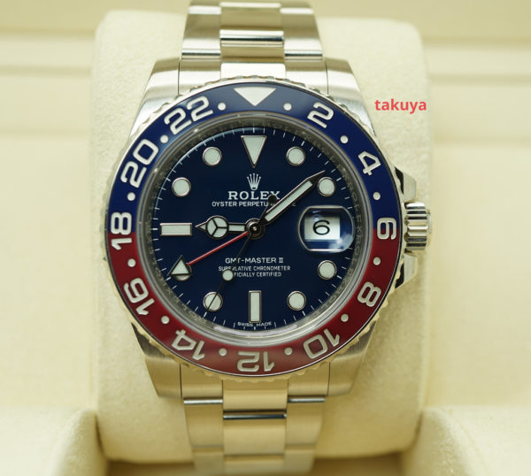 Rolex 116719BLRO GMT MASTER II PEPSI 18K WHITE GOLD BLUE DIAL WARRANTY FULL SET