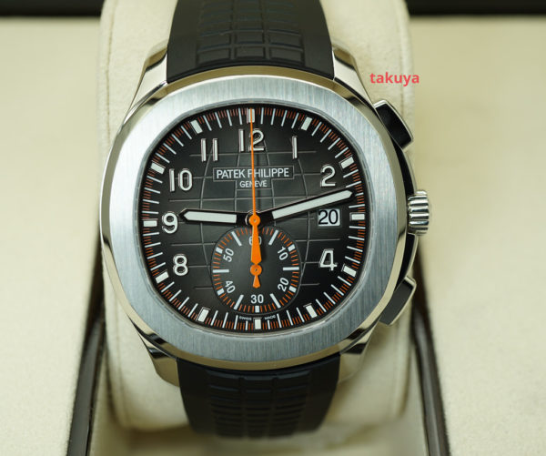 Patek PHILIPPE 5968A AQUANAUT CHRONOGRAPH BLACK ORANGE DIAL 42MM 2020 FULL SET