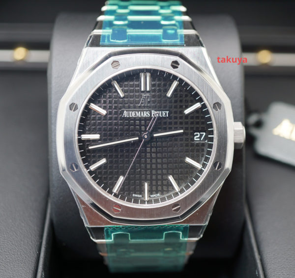 BRAND NEW Audemars PIGUET ROYAL OAK 15500ST BLACK DIAL 41MM 2021 SEALED COMPLETE SET