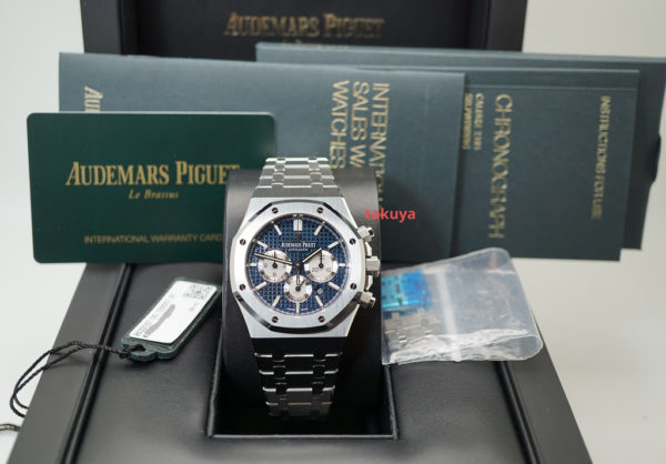 Audemars PIGUET ROYAL OAK CHRONOGRAPH BLUE DIAL 26331ST WARRANTY FULL SET - Image 2