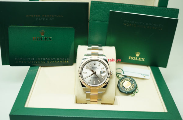 BRAND NEW Rolex 126331 DATEJUST 41 18K ROSE GOLD STEEL SUNDUST DIAL 2022 FULL SET - Image 2
