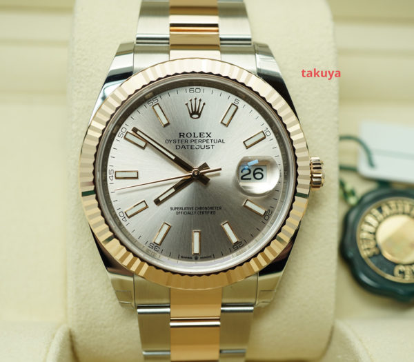 BRAND NEW Rolex 126331 DATEJUST 41 18K ROSE GOLD STEEL SUNDUST DIAL 2022 FULL SET