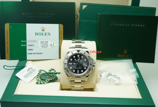 Rolex 126622 YACHTMASTER PLATINUM BEZEL DARK RHODIUM DIAL 40MM 2019 FULL SET - Image 2