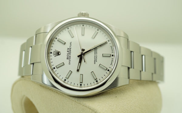 Rolex 114300 OYSTER PERPETUAL NO DATE WHITE DIAL 39MM 2019 WARRANTY BOXES PAPERS - Image 10