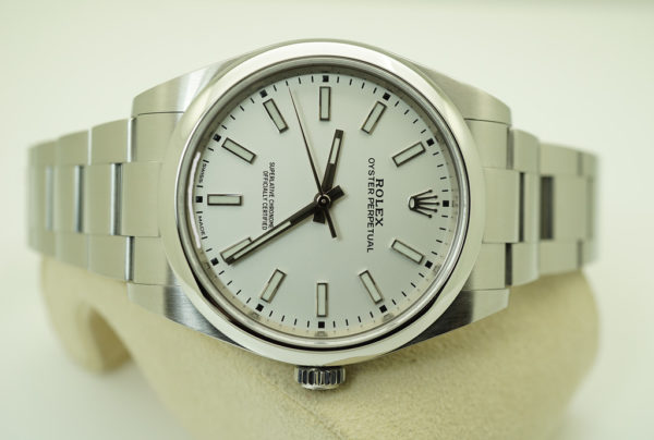 Rolex 114300 OYSTER PERPETUAL NO DATE WHITE DIAL 39MM 2019 WARRANTY BOXES PAPERS - Image 9
