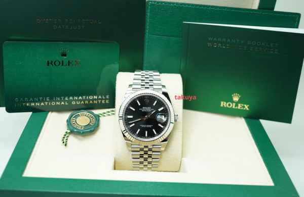 BRAND NEW Rolex 126334 DATEJUST 41 FLUTED BEZEL BLACK STICK DIAL JUBILEE BAND 2022 FULL SET - Image 2