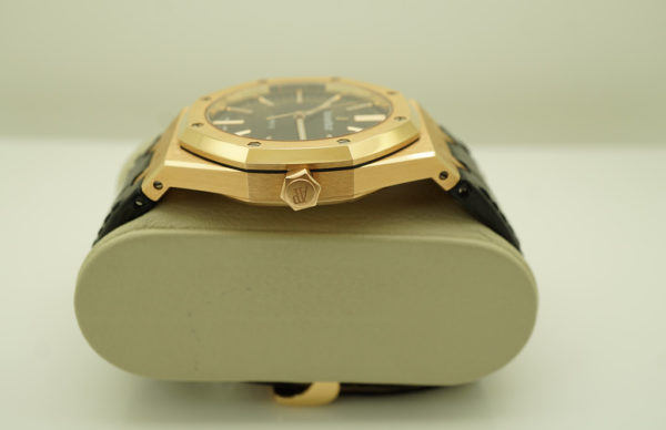 Audemars PIGUET ROYAL OAK 15400OR 18K ROSE GOLD BLACK DIAL 41MM FULL SET - Image 3