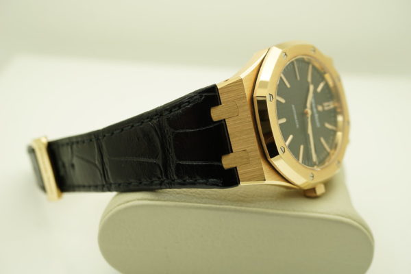 Audemars PIGUET ROYAL OAK 15400OR 18K ROSE GOLD BLACK DIAL 41MM FULL SET - Image 5