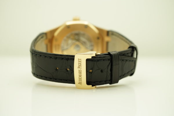 Audemars PIGUET ROYAL OAK 15400OR 18K ROSE GOLD BLACK DIAL 41MM FULL SET - Image 7