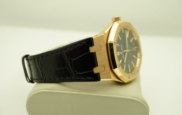 Audemars PIGUET ROYAL OAK 15400OR 18K ROSE GOLD BLACK DIAL 41MM FULL SET - Image 6