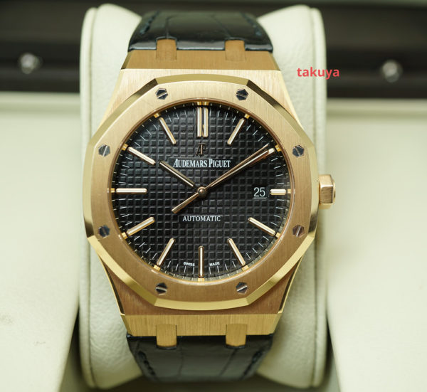 Audemars PIGUET ROYAL OAK 15400OR 18K ROSE GOLD BLACK DIAL 41MM FULL SET