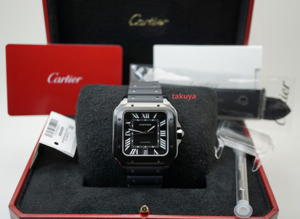 BRAND NEW Cartier SANTOS DE CARTIER LARGE MODEL BLACK ADLC AUTOMATIC 2022 FULL SET - Image 2