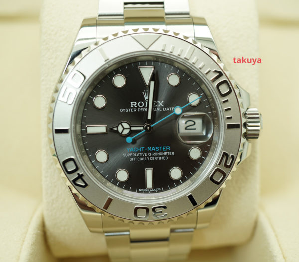 Rolex 116622 YACHTMASTER PLATINUM BEZEL DARK RHODIUM DIAL 40MM WARRANTY FULL SET