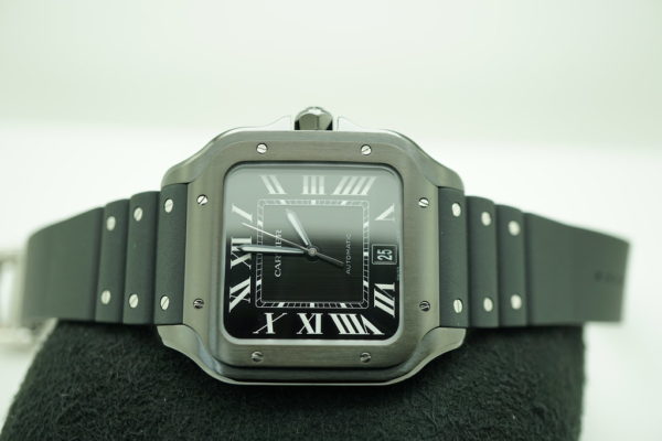 BRAND NEW Cartier SANTOS DE CARTIER LARGE MODEL BLACK ADLC AUTOMATIC 2022 FULL SET - Image 9