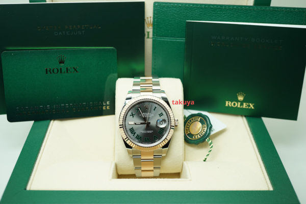 BRAND NEW Rolex 126331 DATEJUST 41 ROSE GOLD STEEL WIMBLEDON DIAL 2022 FULL SET - Image 2