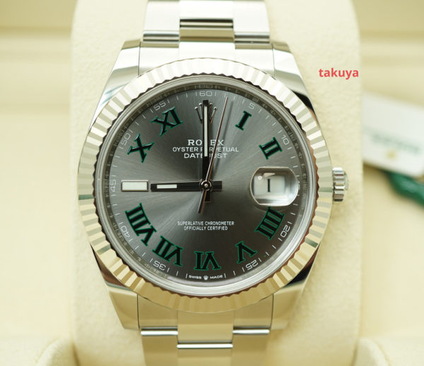 BRAND NEW Rolex 126334 DATEJUST 41 FLUTED BEZEL WIMBLEDON DIAL OYSTER 2022 FULL SET