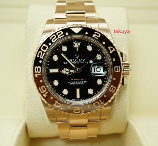 Rolex 126715CHNR GMT MASTER II 18K ROSE GOLD ROOTBEER CERAMIC 2021 FULL SET