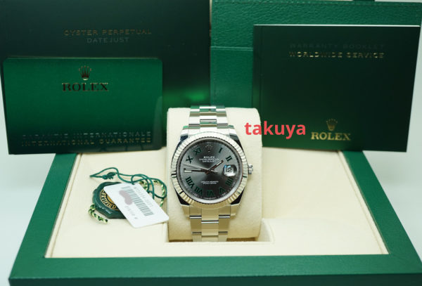 MINT Rolex 126334 DATEJUST 41 FLUTED BEZEL WIMBLEDON DIAL OYSTER 2022 FULL SET - Image 2